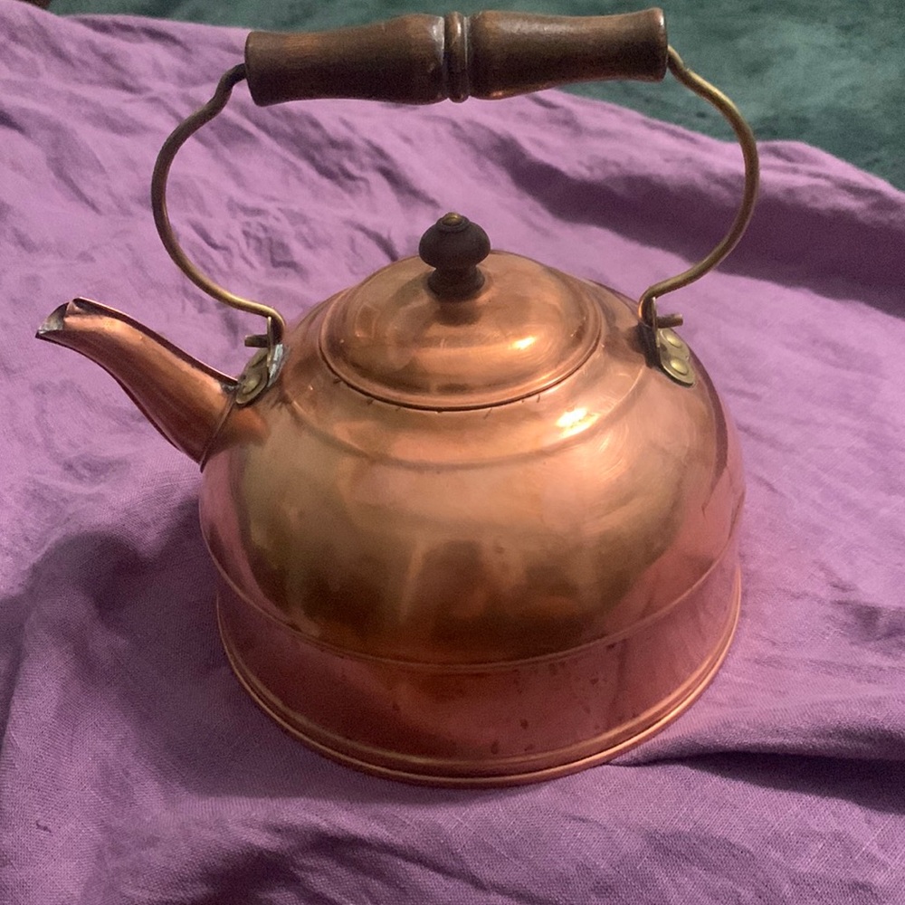Antique copper tea kettle  Revere ware Rome New York